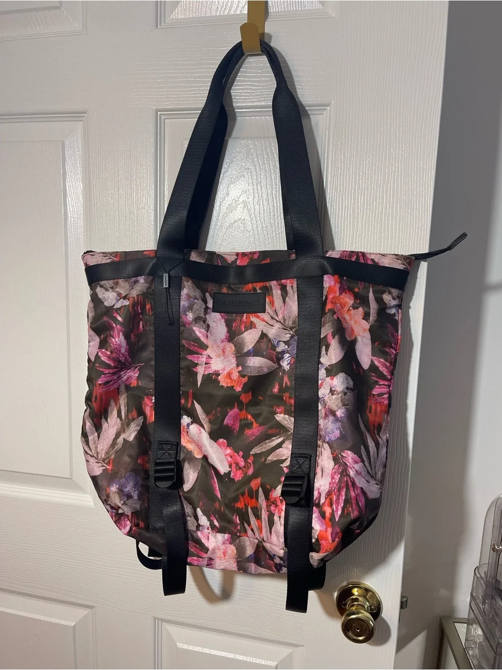 Danskin Pink and Black Floral Tote